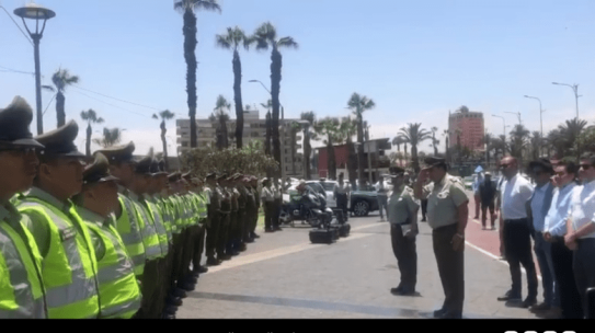 ARICA: AUTORIDADES RECIBEN CONTINGENTE POLICIAL PARA REFORZAR SEGURIDAD EN EL CARNAVAL