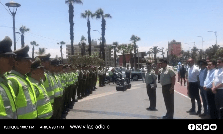 ARICA: AUTORIDADES RECIBEN CONTINGENTE POLICIAL PARA REFORZAR SEGURIDAD EN EL CARNAVAL